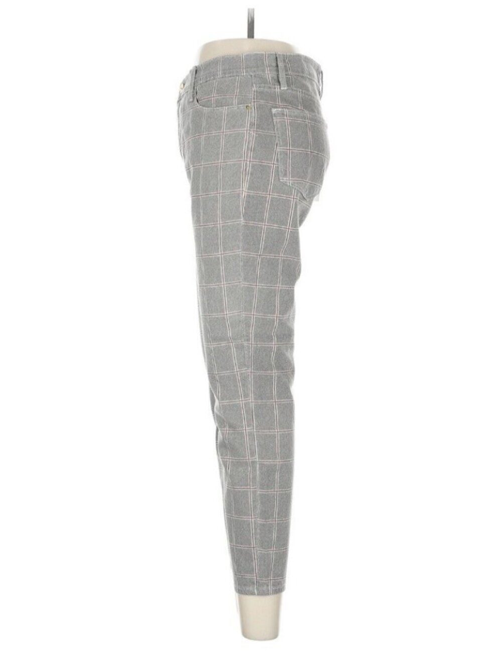 NEW FRAME Plaid Trouser Pants 28 Gray - Picture 5 of 9